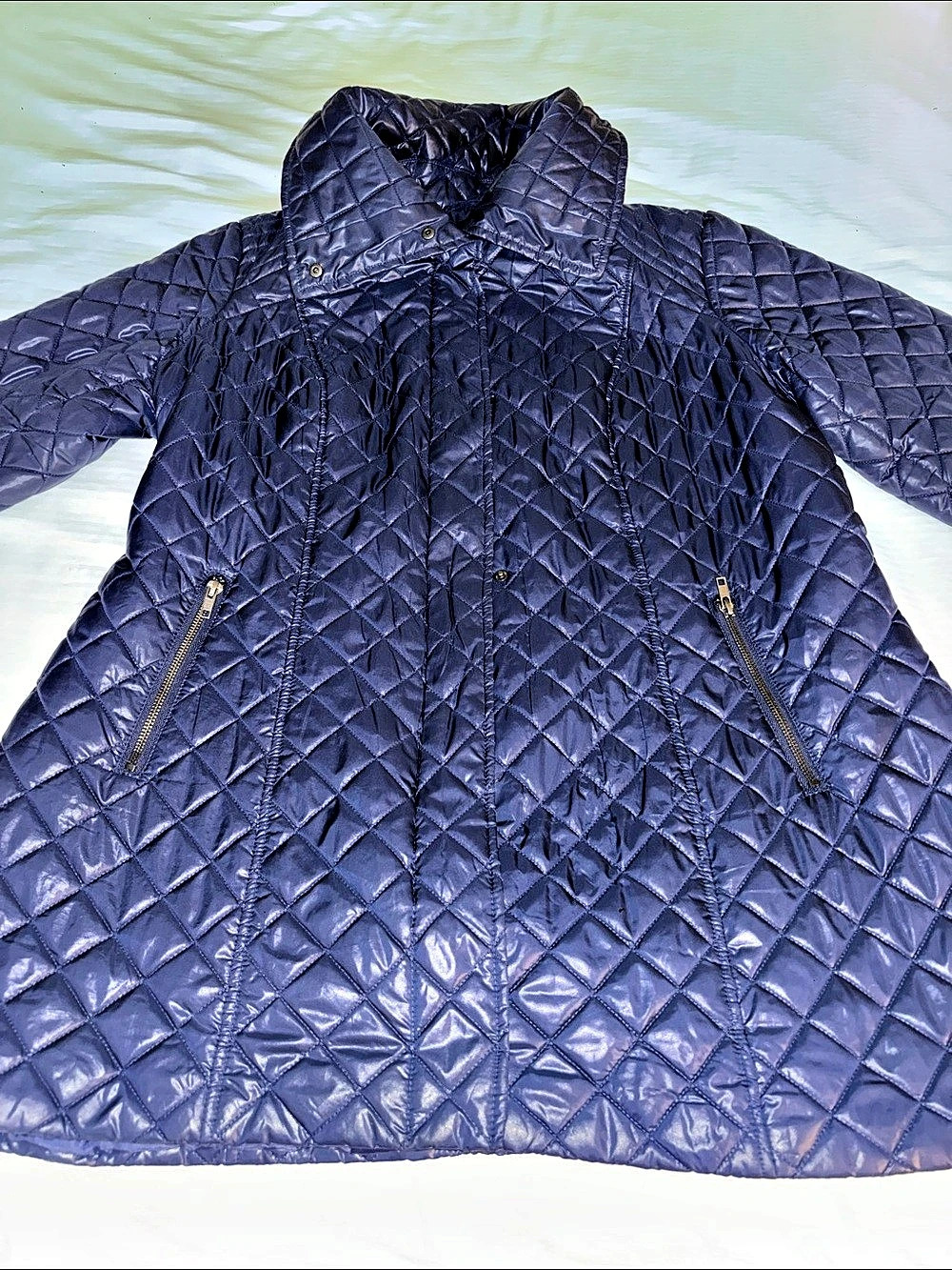 Jessica London Quilted Puffer Jacket Blue size 18
